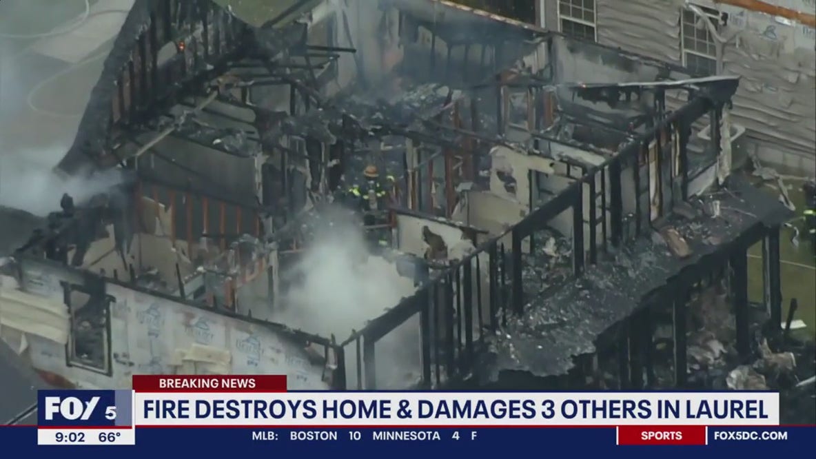 Firefighters battle 2-alarm fire in Laurel